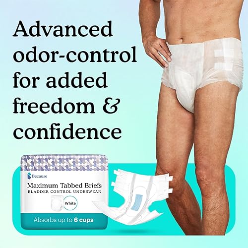 Miniatura 5 de Because Calzoncillos con pestañas para incontinencia para adultos para mujeres y hombres, ropa interior desechable unisex ajustable, antiolor,