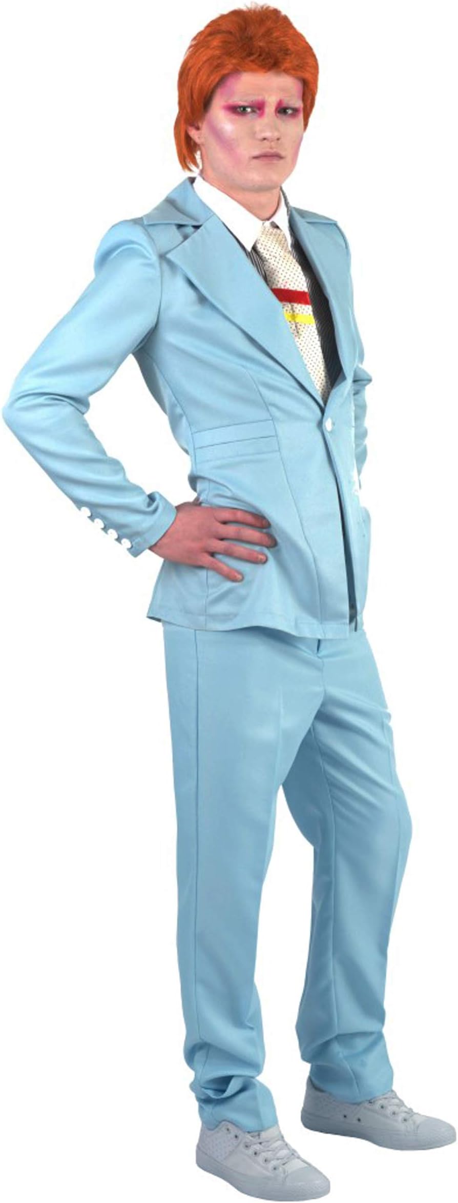 Halloween Party Online Men's 70's Legendary British Pop Star Costume, Blue Adult