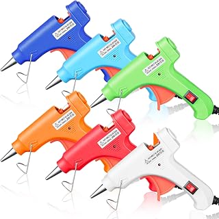 Zhengmy 6-Pack Mini Hot Glue Guns 20W Fast Preheating Multicolor Easy Trigger for DIY Crafts School Projects Home Repairs