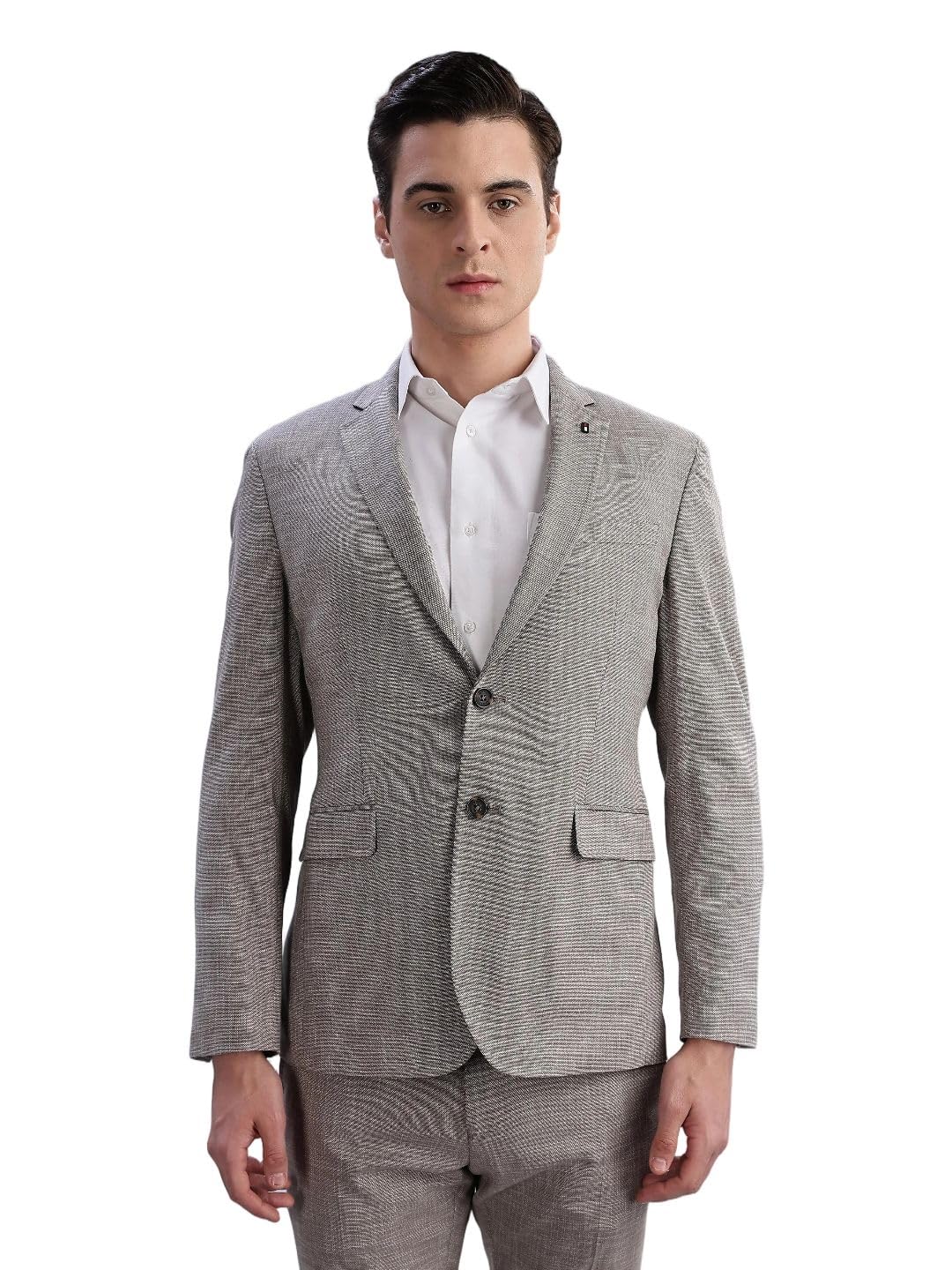 tommy hilfiger Self-Design Slim Fit Polyester Blazer-picture-49