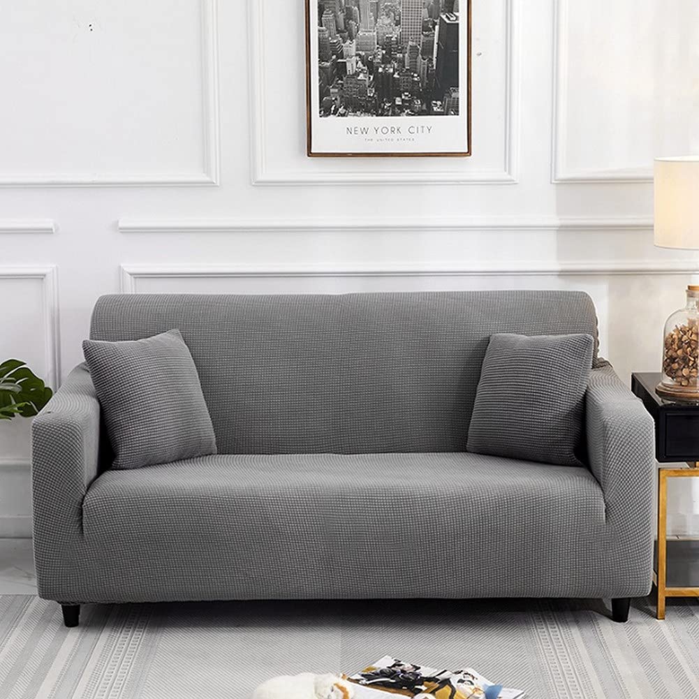 Luxe fluwelen bankhoes stretch bank hoes zachte bank hoezen antislip wasbare fauteuil bankbeschermer met elastische onderkant (kleur: blauw, maat: fauteuil