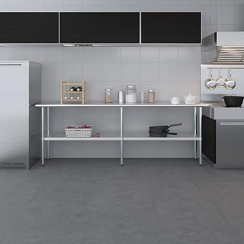 Vista 176 de AmGood Mesa de trabajo de acero inoxidable de 18 pulgadas x 36 pulgadas Mesa de preparación de alimentos de cocina de metal NSF
