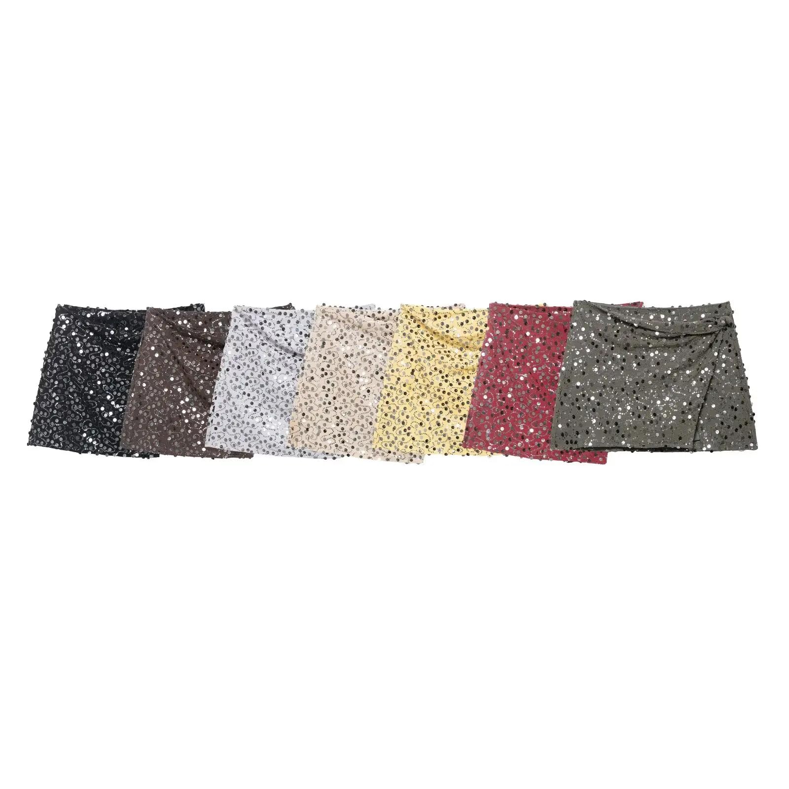 Faldas De Tubo Mujer Mujeres Elegantes Minifalda De Lentejuelas con Lentejuelas Falda Asimétrica Asimétrica De Cremallera Lateral De Cintura Alta Fiesta De Club Callejero