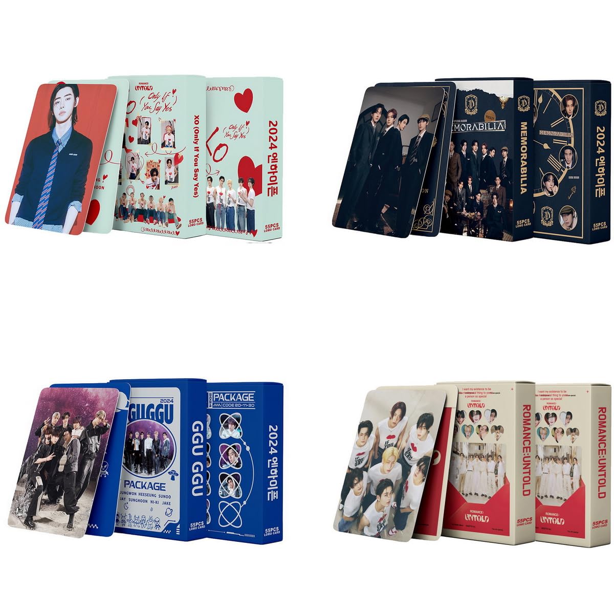 Yanmzmin 4Pcak/220Pcs Enhypen Photocards Lomo Cards Set Kpop Album Photo Cards Fans Merchandise