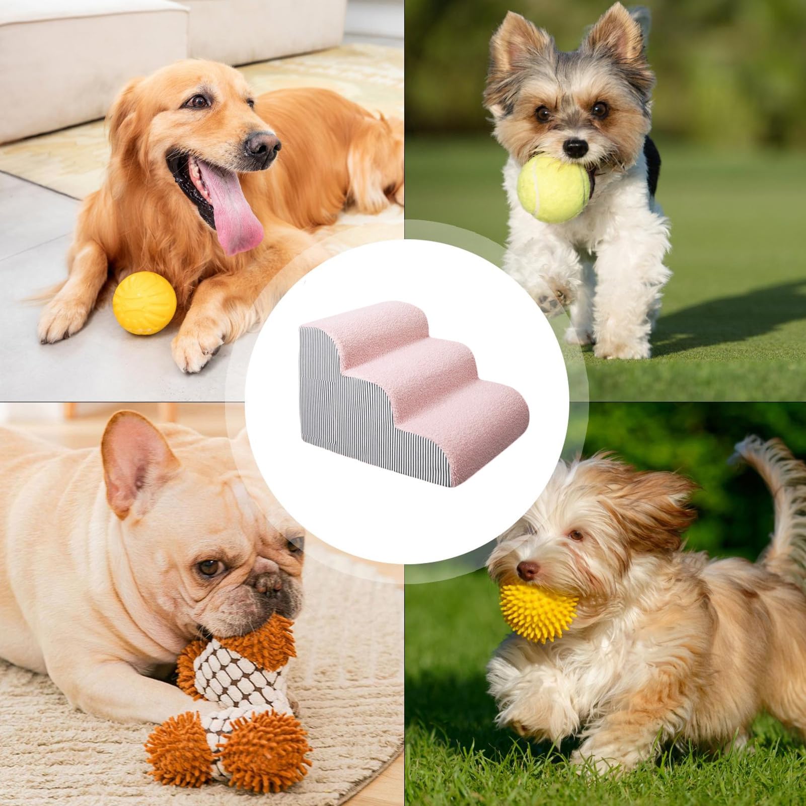 Escaleras Para Perros Lavable Antideslizante | Escalones Anchos de Cama Alta Cachorros Hogar Sillas Sofá Interior Exterior Coche SUV