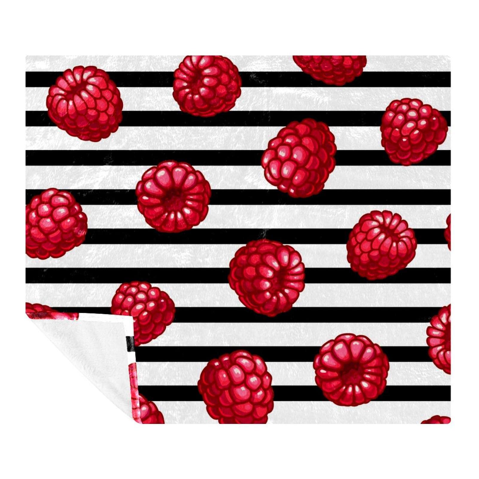 Couverture polaire en microfibre de qualité supérieure motif framboises