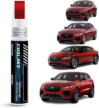 Car Touch Up PaintFirenze Red/Italian Racing Red2144/1AF/CAH for Jaguar, Car Paint Scratch Repair Kit, Quick & Easy Solution to Repair, 2 in 1 Scratch Remover Pen with Color-Matched