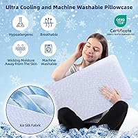 Vista 7 de LOFE Almohada ajustable de espuma viscoelástica fina – 4 alturas de 1.2 a 4.8 pulgadas, almohada cervical para aliviar el dolor de cuello, almohada