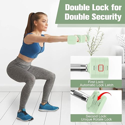 Miniatura 3 de Juego de mancuernas ajustables de 22 libras, mancuernas de peso ajustable con 4 niveles de 4.4 libras, 6.6 libras, 8.8 libras, 11 libras, juegos de