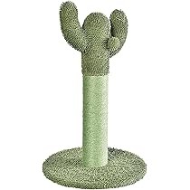 Amazon Basics, tiragraffi a forma di cactus con sfera pendente Per Gatto, 65 cm, Verde
