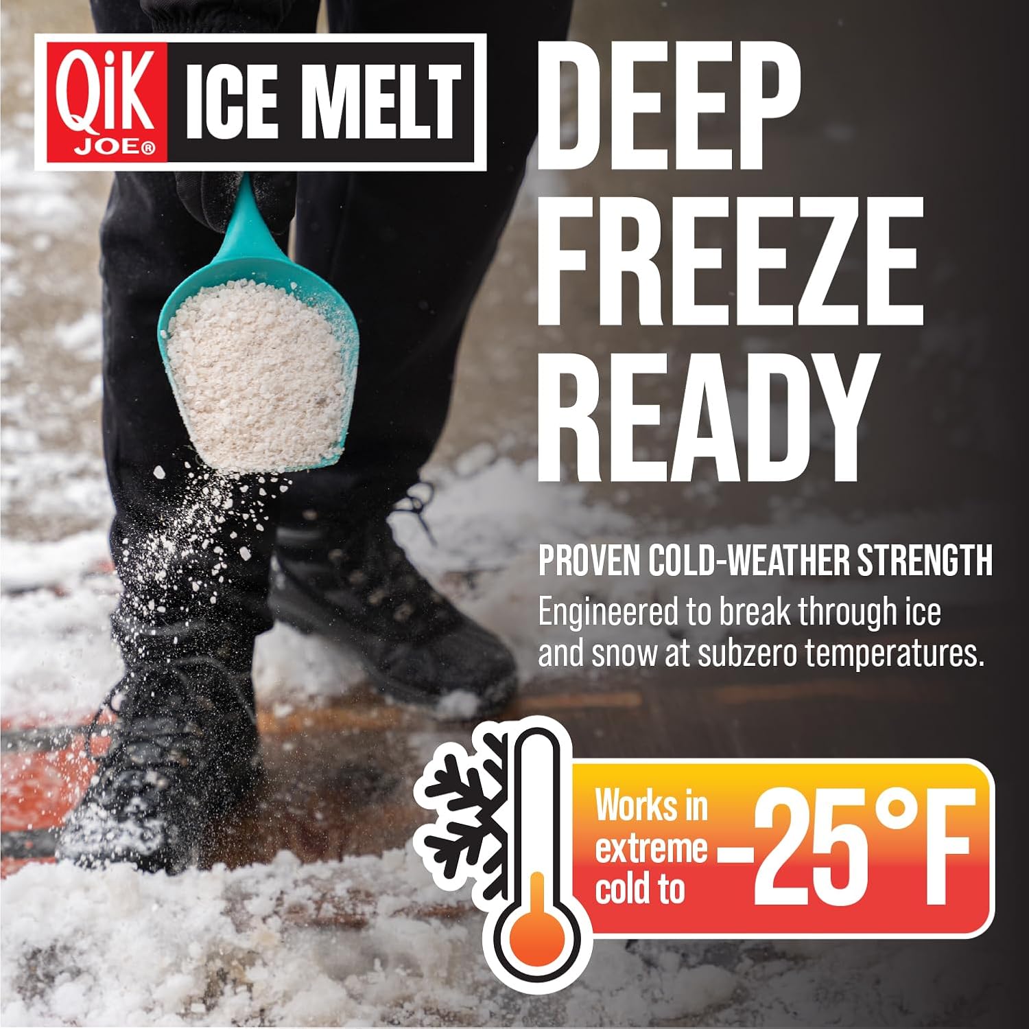 Calcium Chloride Ice Melt - Instant Snow and Ice Melt for Sidewalks, Driveways, Steps, and Parking Lots - Deicer for Concrete, Asphalt, and Other Surfaces - 20 Lb Bag