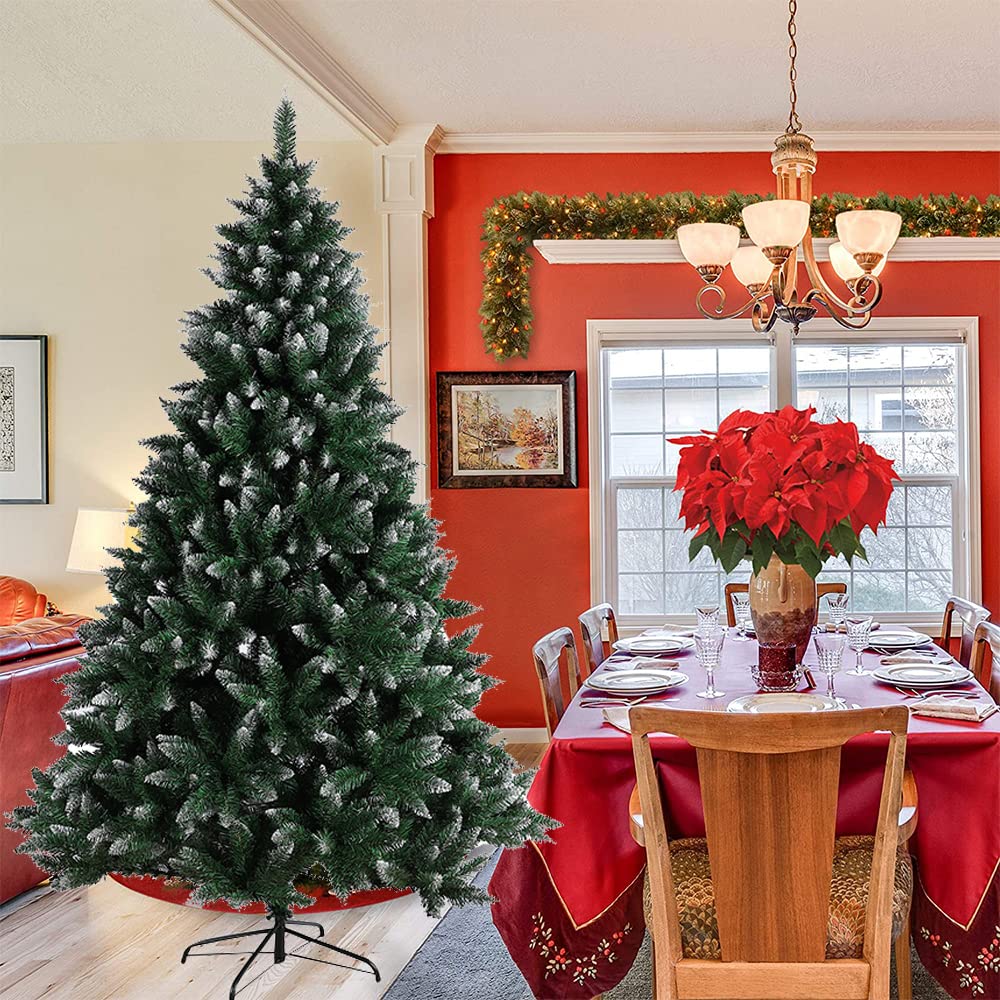 OHMG 180cm Künstlicher Weihnachtsbaum Grün,Weihnachtsbaum PVC künstlich,Tannenbaum Christbaum Tanne Unecht Weihnachtsdeko mit 600 Spitzen,unechter Tannenbaum inkl. Metallständer (600 Zweige)