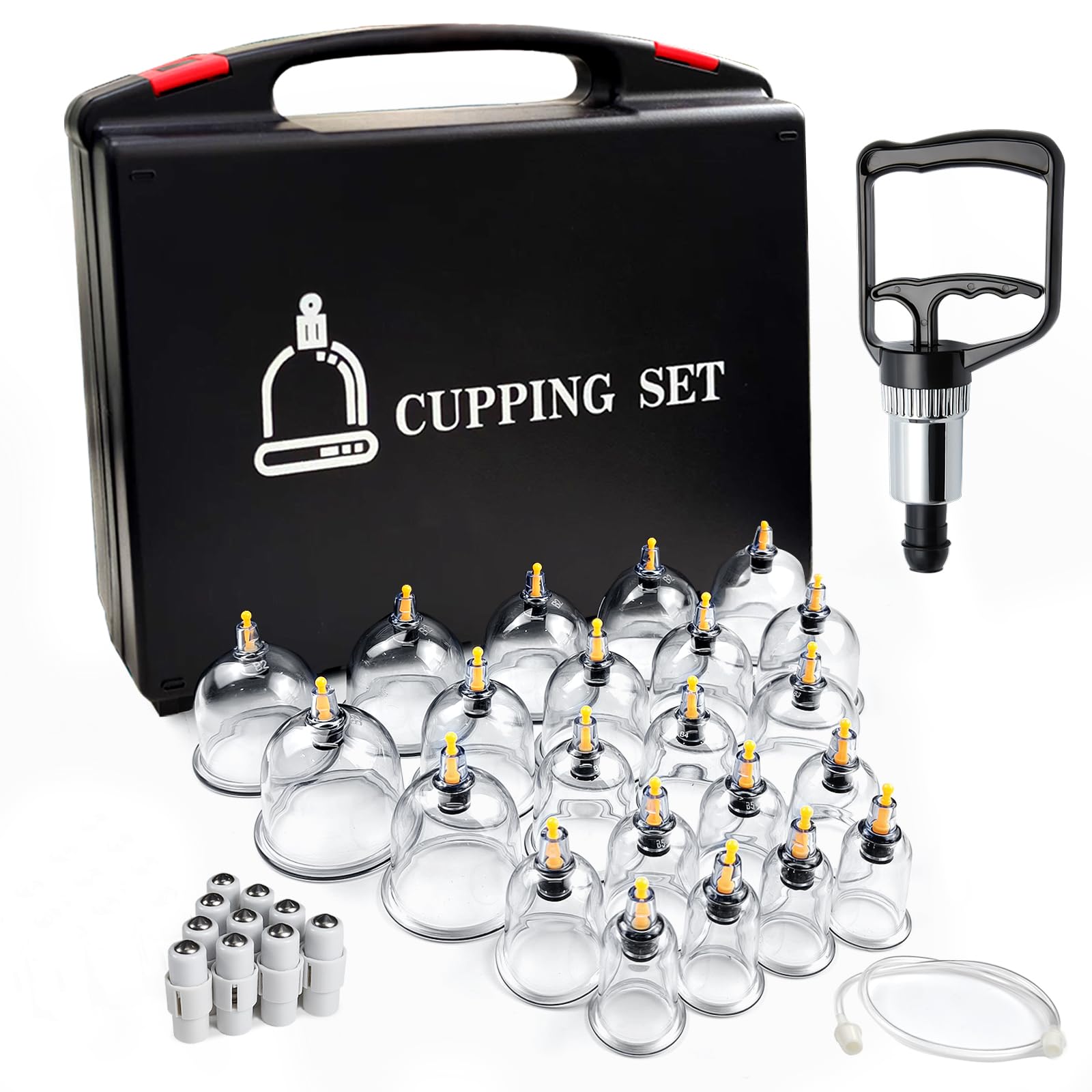Cupping Therapy Ventouse Chinoise, 22 Pcs Ventouses Set pour Visage et Corps, Professionnelles Anti Cellulite et Détendre Muscles, avec des Storage Suitcase