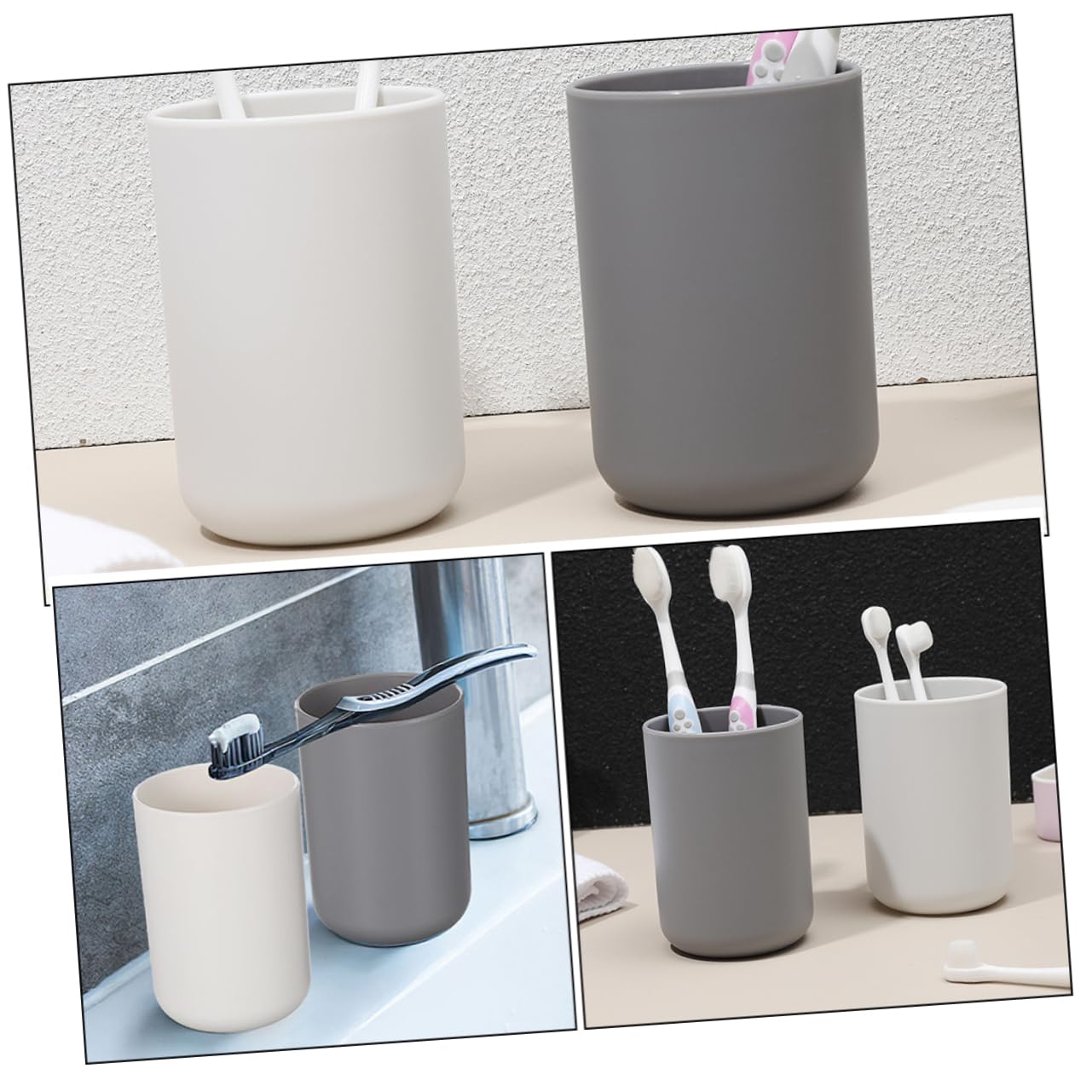 12pezzi Tazze da Lavaggio per Spazzolino Resistente Elegante per Bagno e Viaggi Antigoccia e Durature