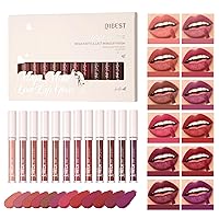 Vista 16 de BestLand Kit de maquillaje de labios mate de 12 piezas, lápiz labial líquido aterciopelado, impermeable, de larga duración, duradero, signos