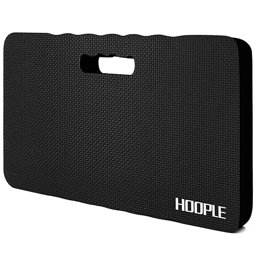Miniatura 44 de HOOPLE Rodillera extra gruesa, cojín de espuma suave, rodilleras de jardinería impermeables, rodilleras ligeras para baño, suministros de Negro 0.7