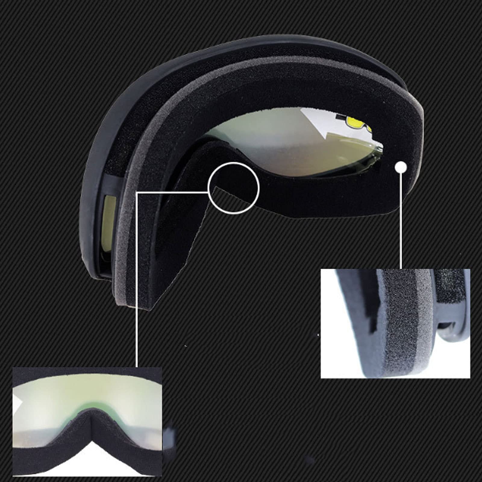 DieffematicHXJ Masque Ski Snowboard Lunettes de Ski, équipe de Ski, Interchangeable Lens, Lunettes de Neige Premium, Protection des Yeux, 1 Pc (Color : Grijs)