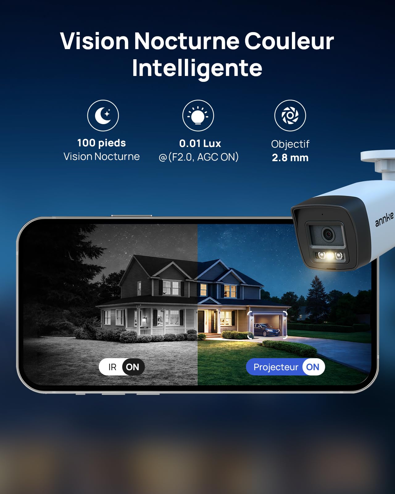 ANNKE Caméra Bullet IP PoE 3K HD pour Intérieur et Extérieur