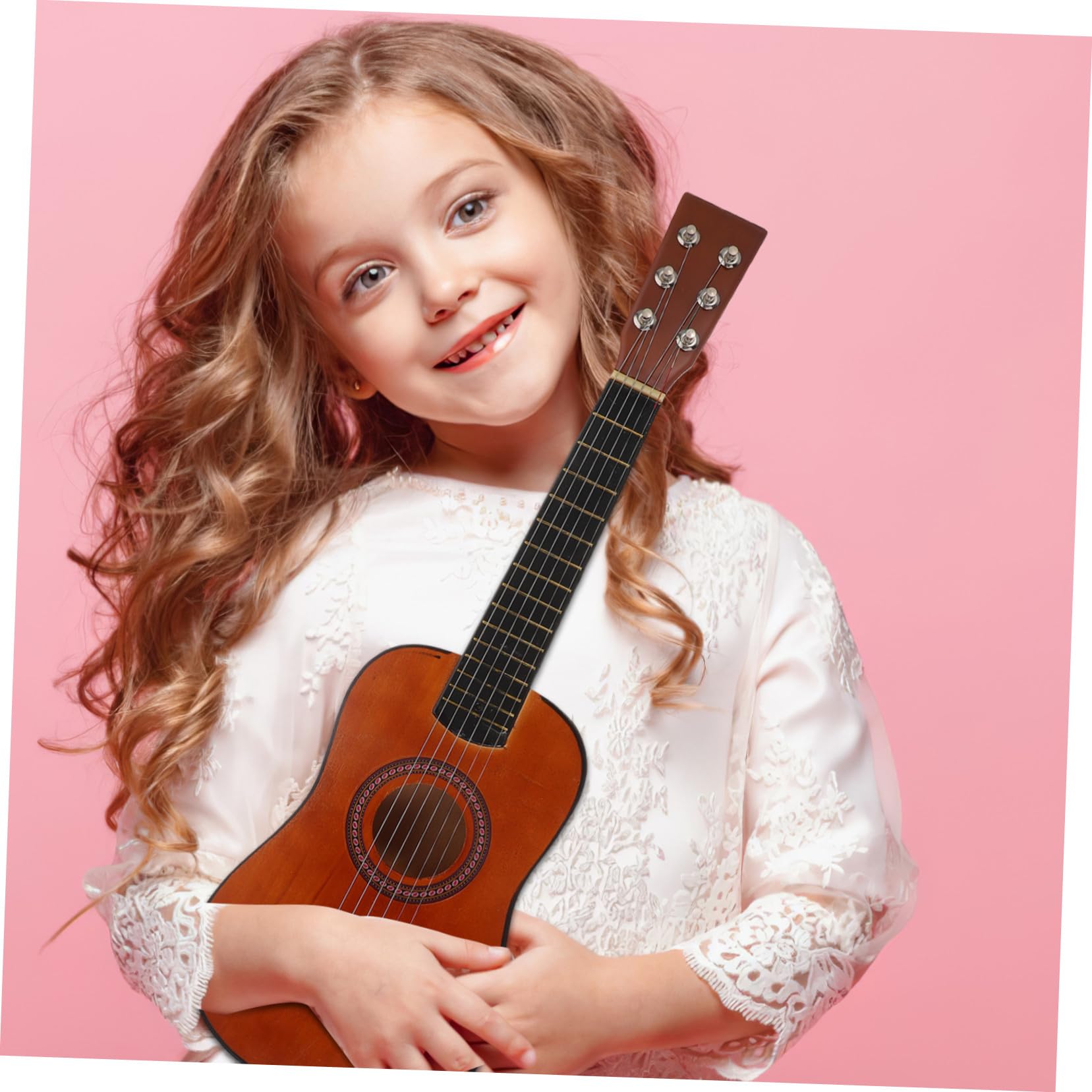 SOIMISS Guitare Bois Musical pour Garçon Fille Débutants Instrument Éducatif Entrainement Facile Garçons Filles Cadeau Apprentissage