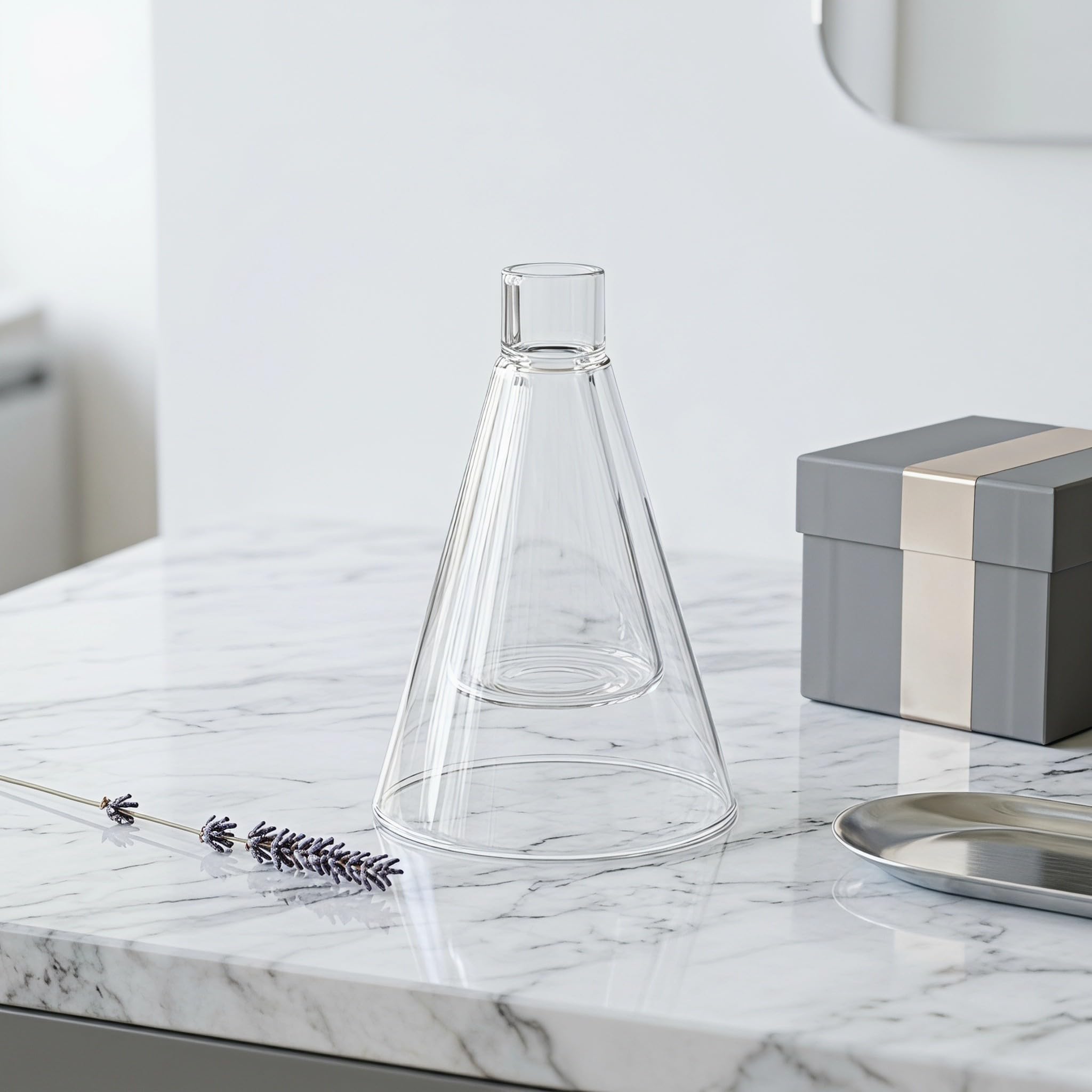HOMSFOU Bottiglia in Vetro Doppio per Oli Essenziali Diffusore Aromi Stabile per Profumi caffè e tè Campionatore Fragranze per Spa e Casa Trasparente