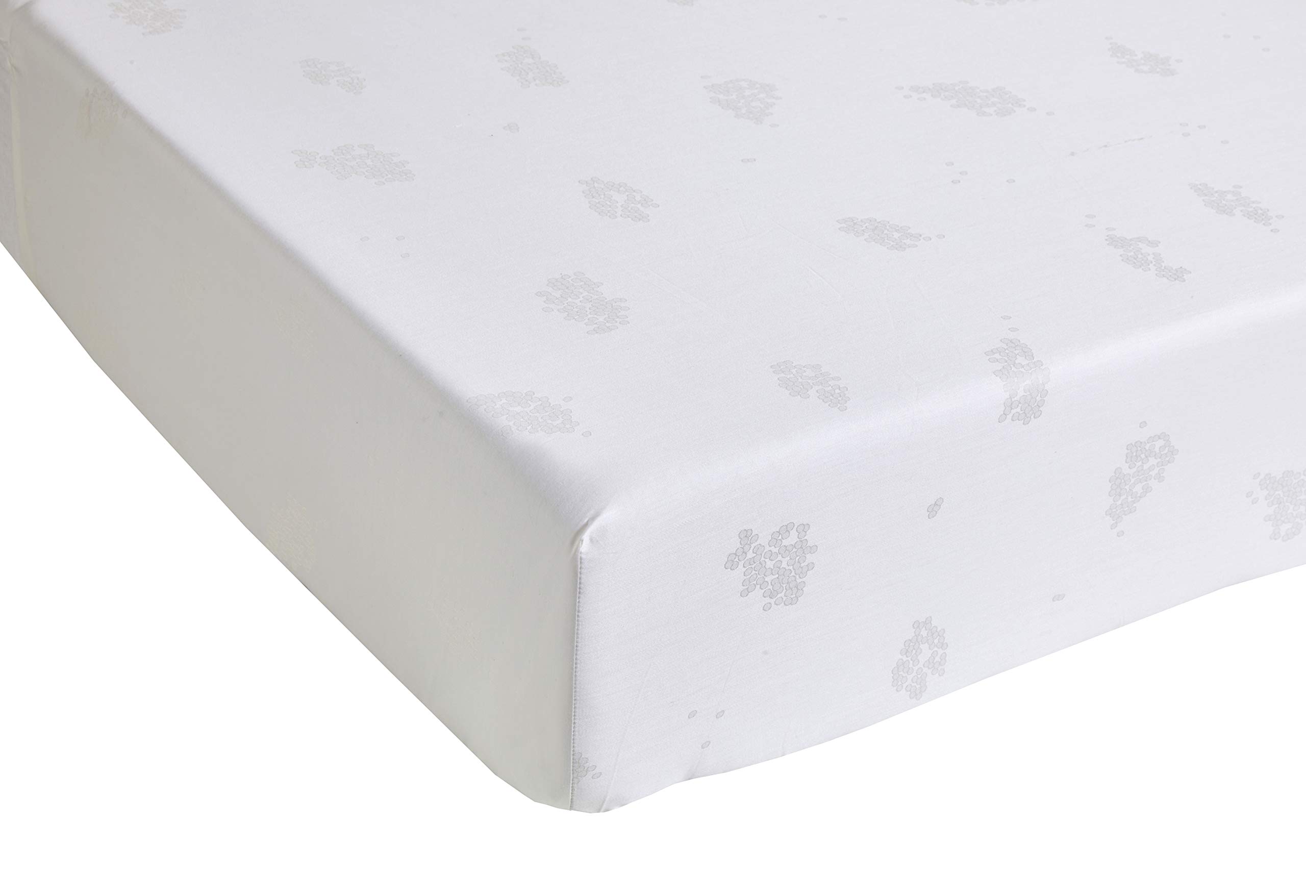 Blanc des VosgesHesperide Fitted Sheet 90 x 190 cm 100% Cotton Jacquard Satin Mother of Pearl