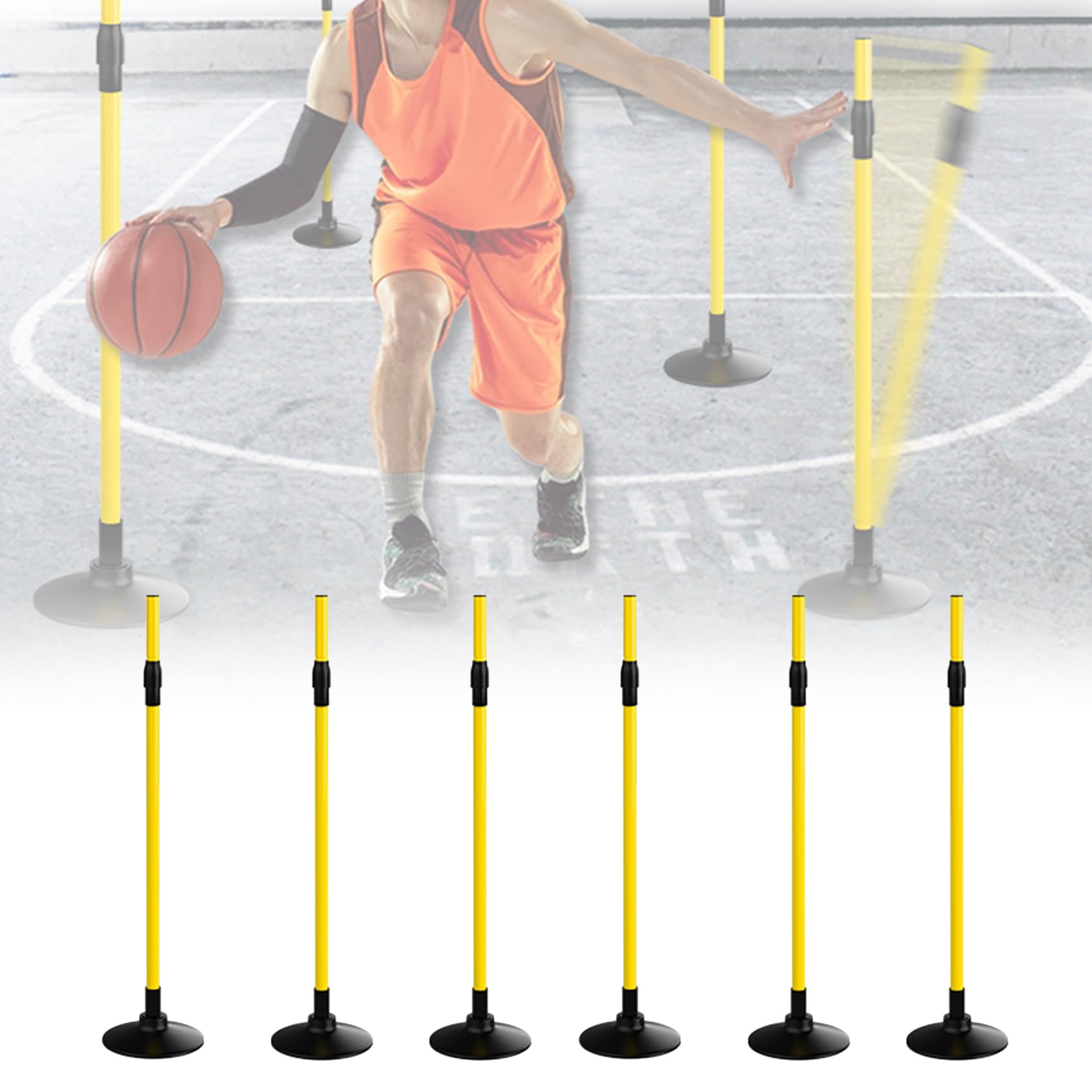 Amazon.co.jp: バスケ 練習 トレーニングポール 6PCS 障害物を避ける
