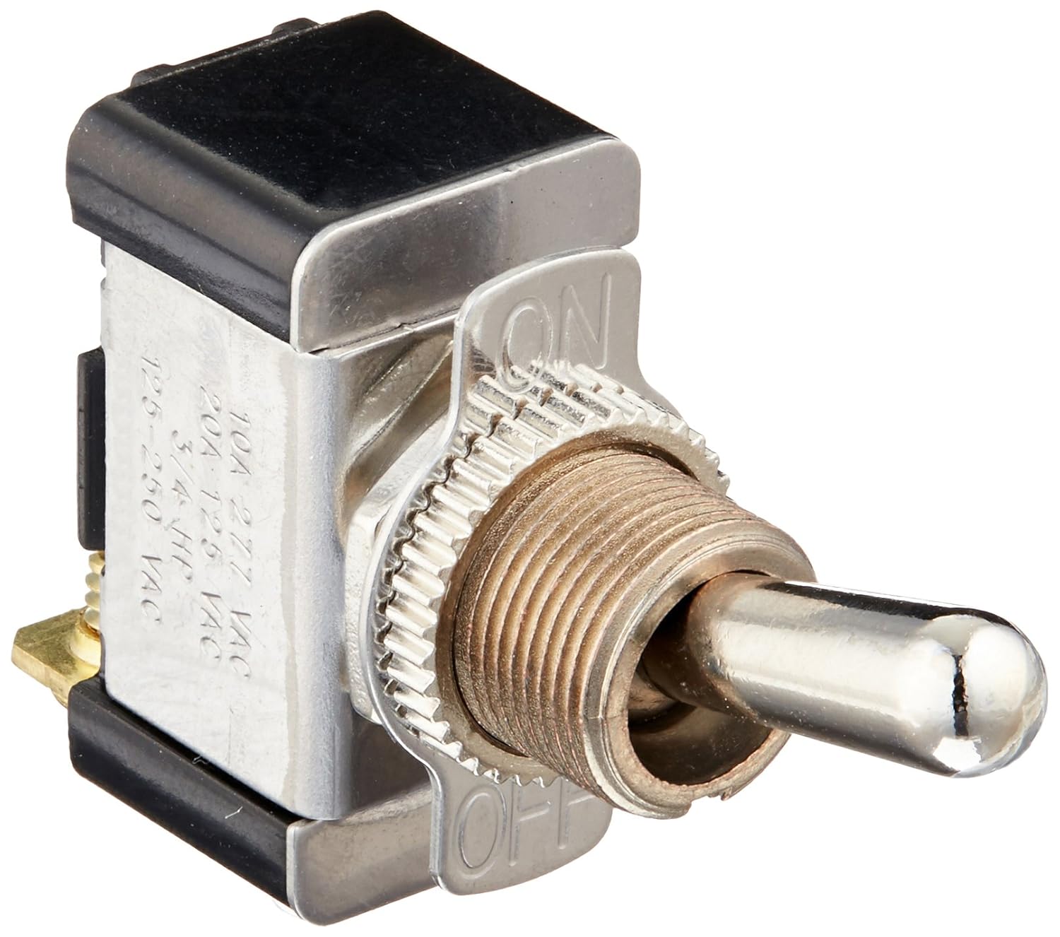 Morris 70070 Heavy Duty Toggle Switch, Screw Terminals with On-Off Plate, SPST, 1 Pole
