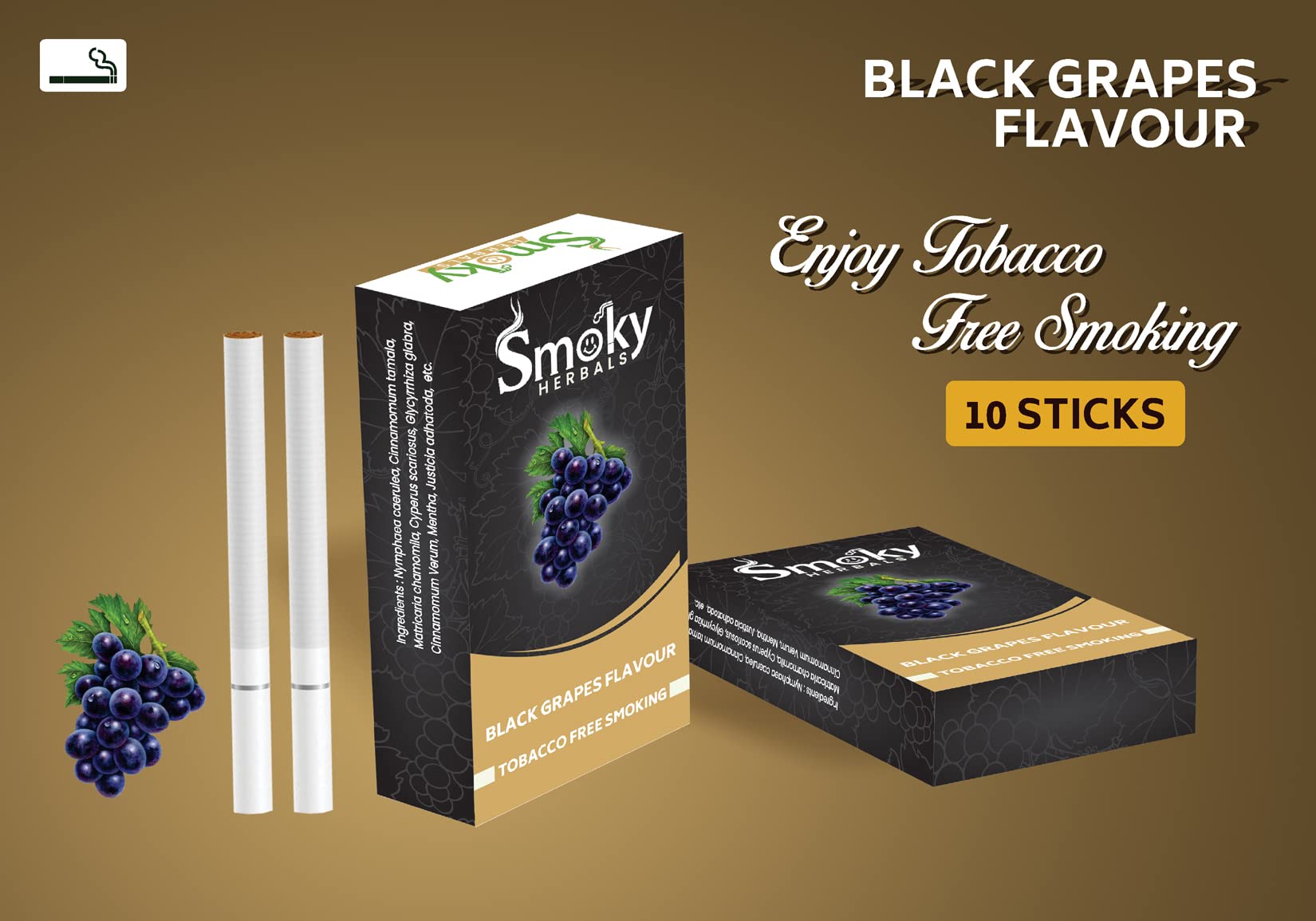 Buy Smoky Herbals Black Grapes Flavour 100% Tobacco & Nicotine Free Smoke  for Refresh Mood & Relieve Stress for Men & Women (BLACK GRAPES FLAVOUR, 1  Packet) Online at Low Prices in