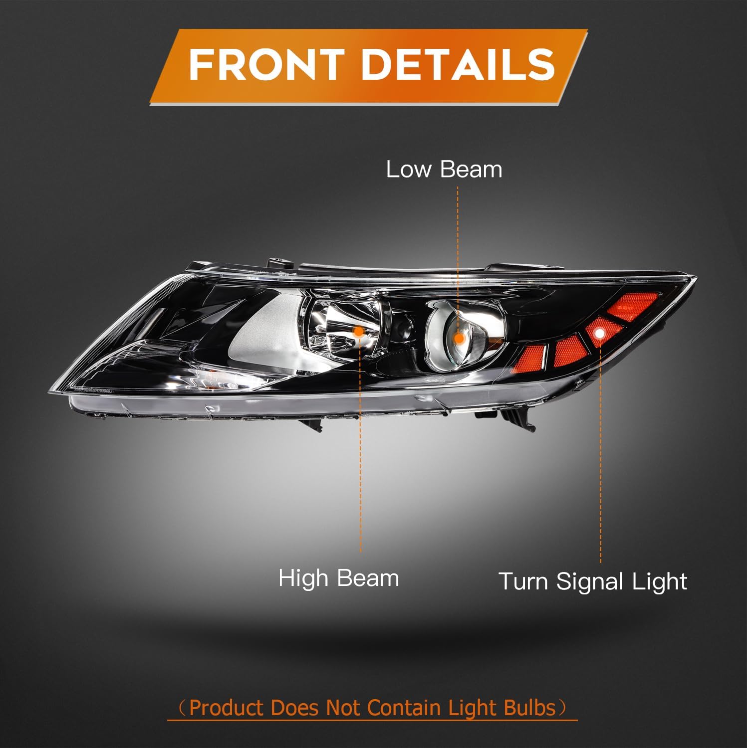 Headlight assembly fit 2011-2013 for KIA OPTIMA Lens Color Clear Driver and Passenger Side 921012T121 KI2502155
