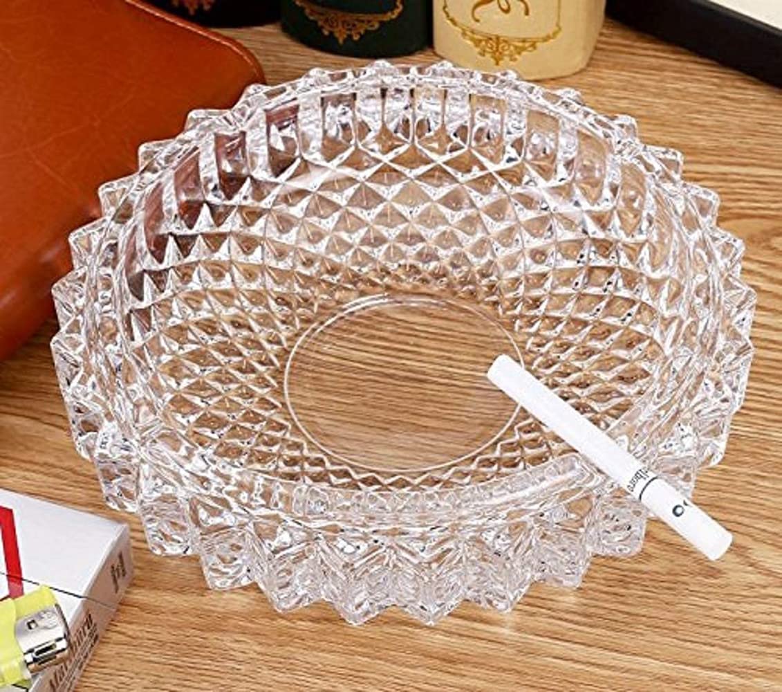 PARABRAHMA Glass Ash Tray for Smoking Cigarette, Cigar Smoking for Home, Car, Balcony, Crystal Clear Big Size Ash Tray Box, 1 Piece-image-22