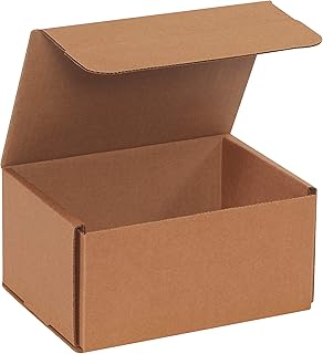 Brown/Kraft Corrugated Cardboard Mailer Box, 8" L x 6" W x 4" H, Pack of 50, Crush-Proof, for Shipping and Mailing UPS, USPS and FedEx