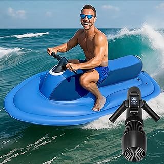 Aufblasbarer Jetski Mit Motor, Schlauchboot 2 Personen, Mit 500-W-Kajak-Elektromotor, 10000-Mah-Akku, Unterwasser-Scooter-Jetski Für Erwachsene Und Kinder,Boat+Thruster