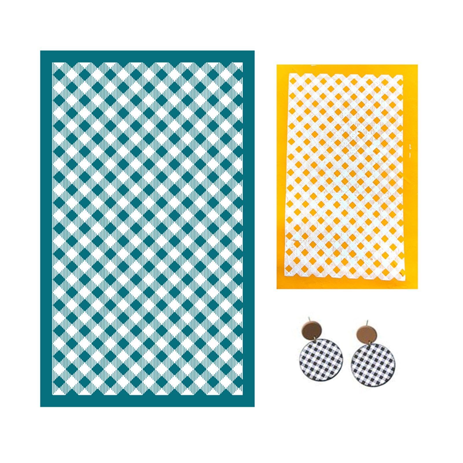 MANGOUSONG Screen Printing Kit,9x15cm Grid Silkscreen Stencils for Polymer Clay Reusable Silkscreen Print Kit Mesh Transfer Crafts Printing Jewelry