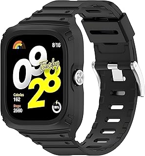 Next Store Watch Band with Case, Silicone Replacement Strap and Silicone Protective Case and Wrist Straps Compatible with Redmi Watch 4 Smart Watch