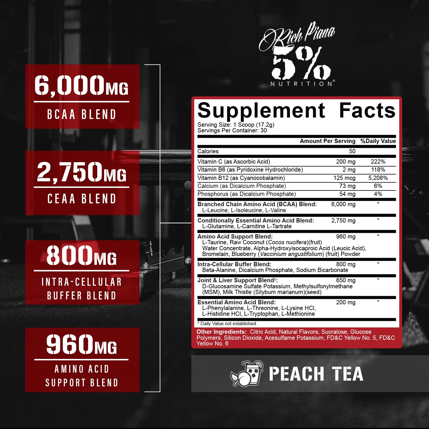 Amazon.com: 5% Nutrition Rich Piana AllDayYouMay BCAA Powder