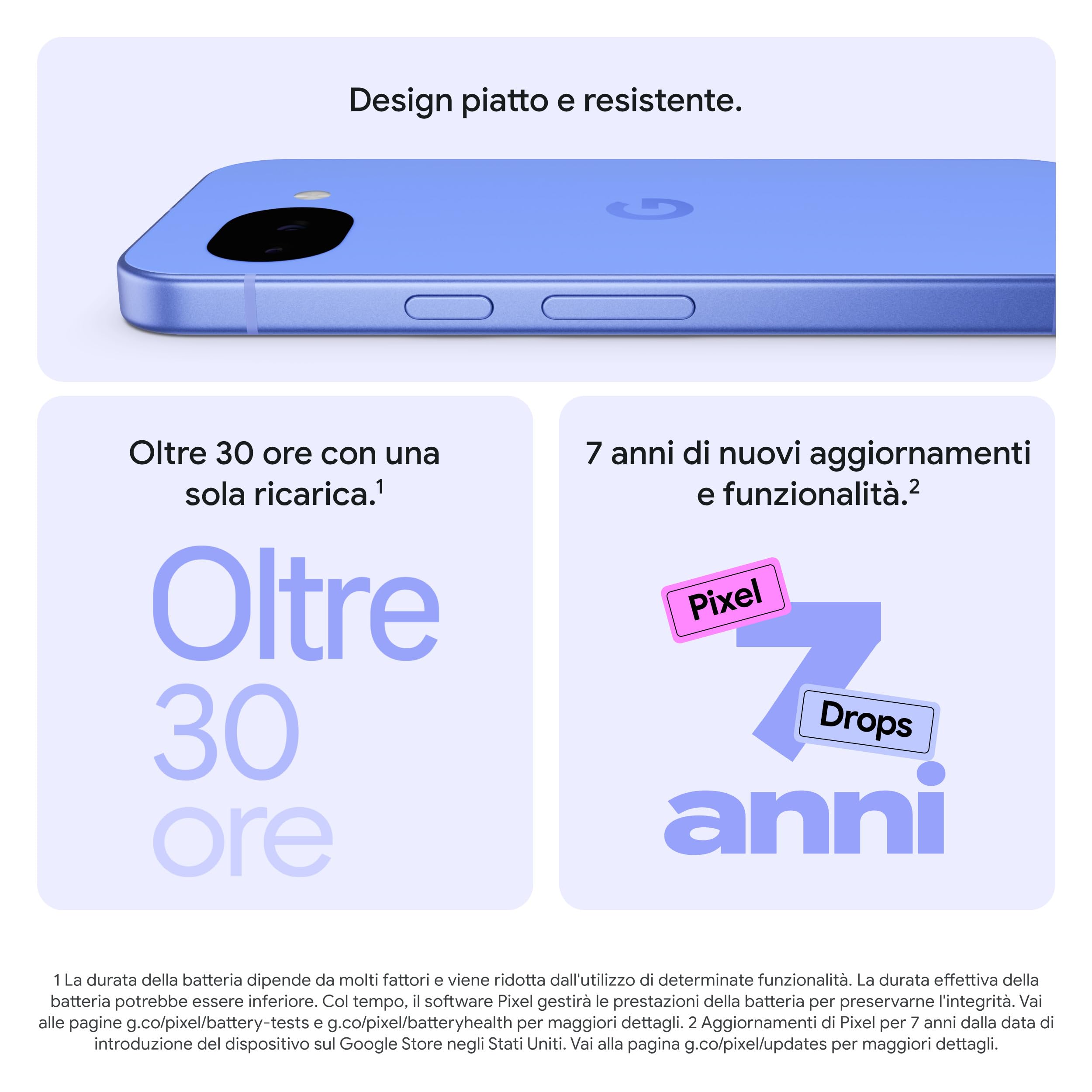 Google Pixel 10a - 7 anni di nuovi aggiornamenti e funzionalità, oltre 30 ore di autonomia, Guida fotografica, Gemini Live, Sicurezza Pixel - Nero ossidiana, 128GB