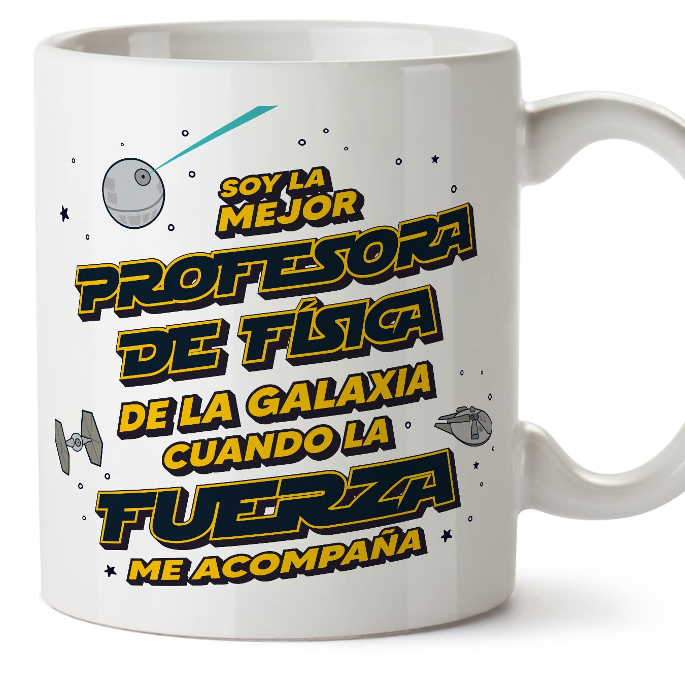 MUGFFINS Tazas para JEFE hombre - En Español - Mejor de la Galaxia Cuando Fuerza me Acompaña - 11 oz / 330 ml - Regalo original y divertido — view 518