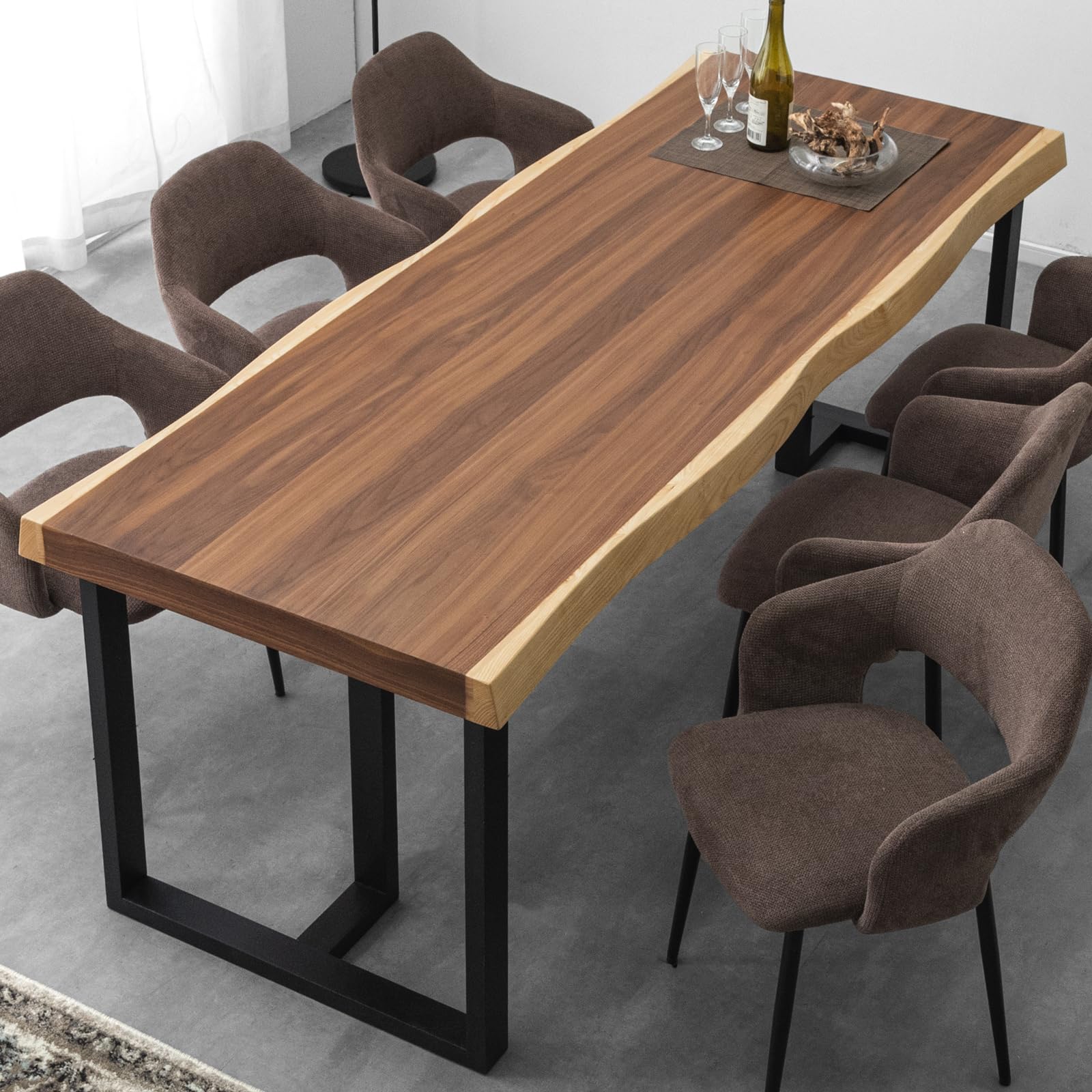 ブラウン 木製 大型ダイニングテーブル 6人 長方形 ブラウン 木製 大型ダイニングテーブル 6人 長方形 ブラウン