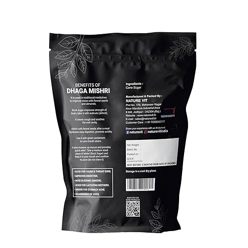 Miniatura 2 de NatureVit Dhaga Mishri, 31.75 oz | Azúcar de roca | Cristal de hilo puro | Hilo Mishri | Azúcar de cristal