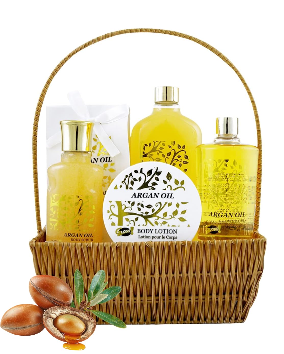 GLOSS ! Argan-Badeset – Weihnachtsgeschenkset – Geschenkidee für Frauen, Geburtstag, Lehrerin, Valentinstag, Muttertag – Wohlbefinden & Entspannung - PANIER