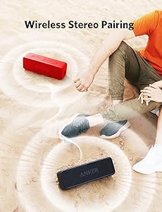 Anker Soundcore 2 Portable Bluetooth Speaker with Stereo Sound, Bluetooth 5, Bassup, IPX7 Waterproof, 24-Hour Playtime, Wireless Stereo Pairing, Speaker for Home, Outdoors, Travel