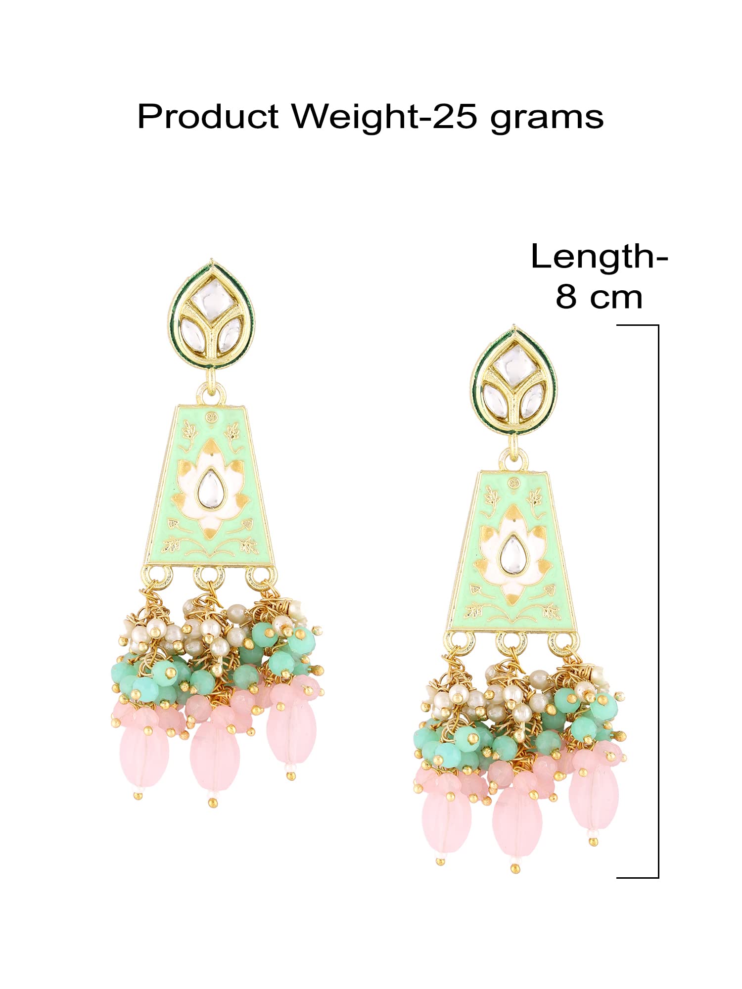 Meenakari Kundan & Cluster Crystal Drop Earring For Women