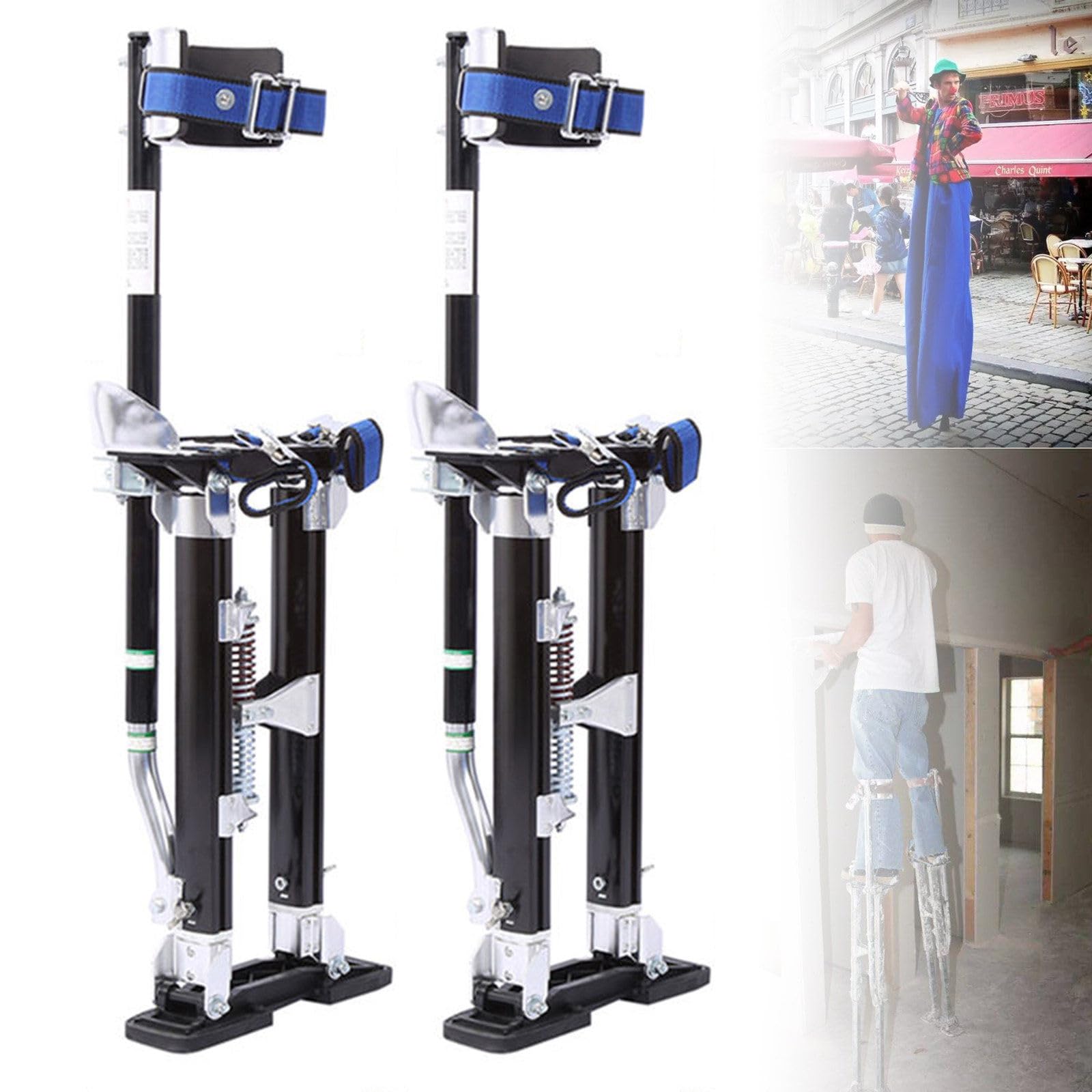 FANGQMM 18-30in/20-40in Professional Grade Adjustable Drywall Stilts for adults costume Taping Paint Stilt Aluminum Tool Stilt for Sheetrock Painting or Cleaning, Stilts Costume 101cm/40in