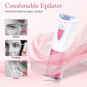 Skin Epilator, 2026 New Epilators Hair Removal for Face, Smooth Glide Epilators for Women with LED Light, Cordless Facial Hair Removal for Bikini Arm Legs Underarm, Portable Epilator