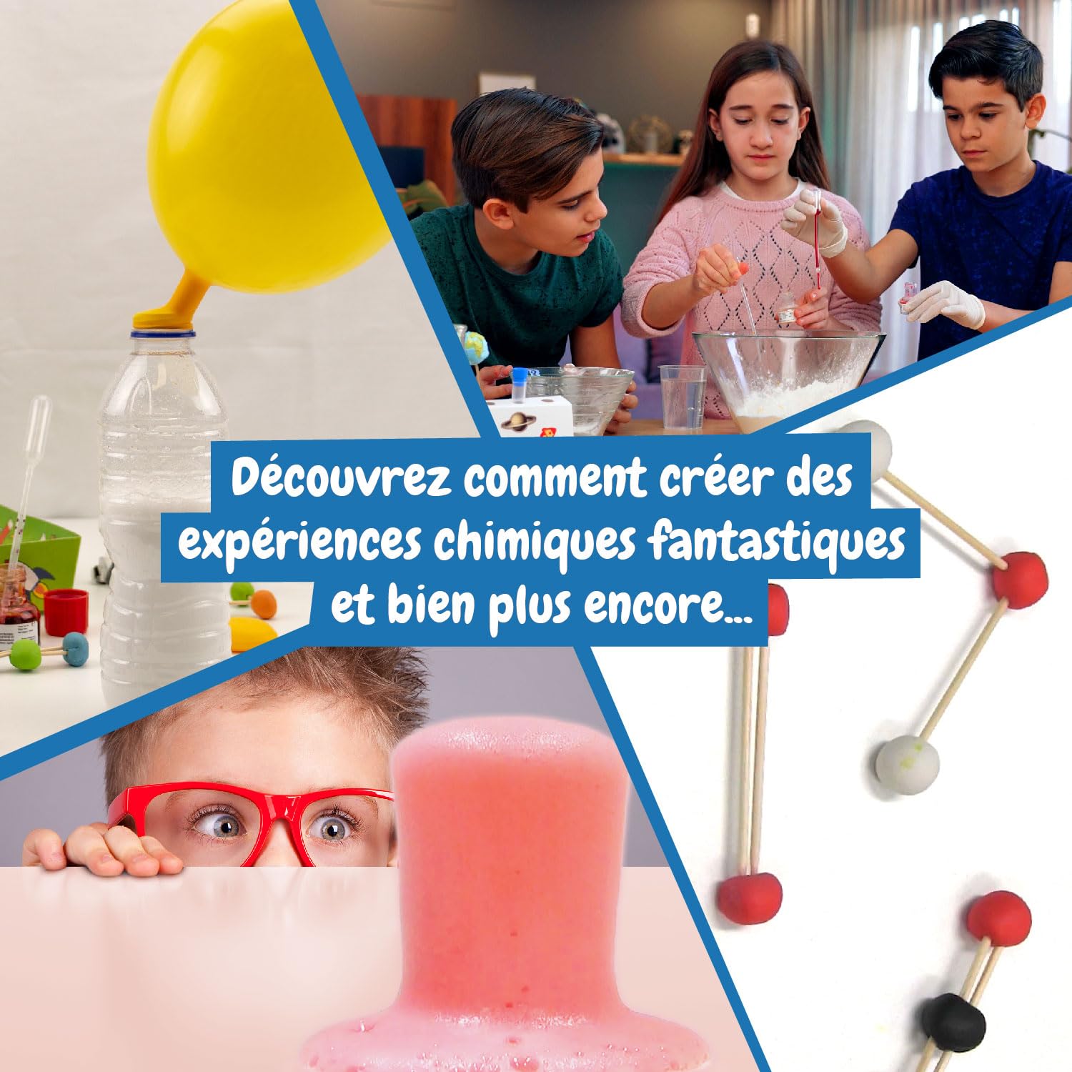 Science4you Kit De Chimie – 20 Expériences – Réactions Chimiques, Volcan, Mousse – Cadeau STEM Dès 8 Ans