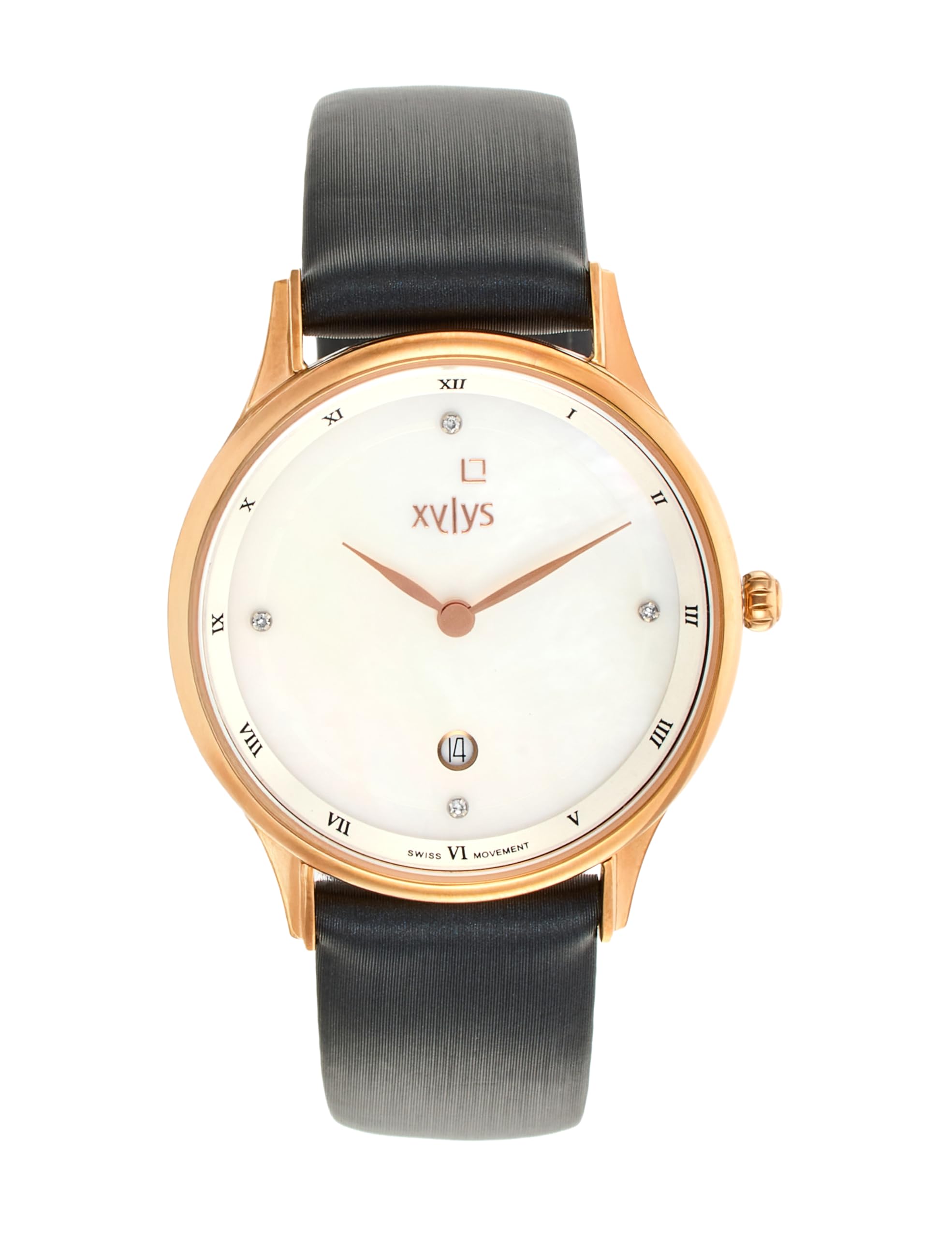 Titan Xylys Quartz Analog with Date Mother of Pearl Dial Leather