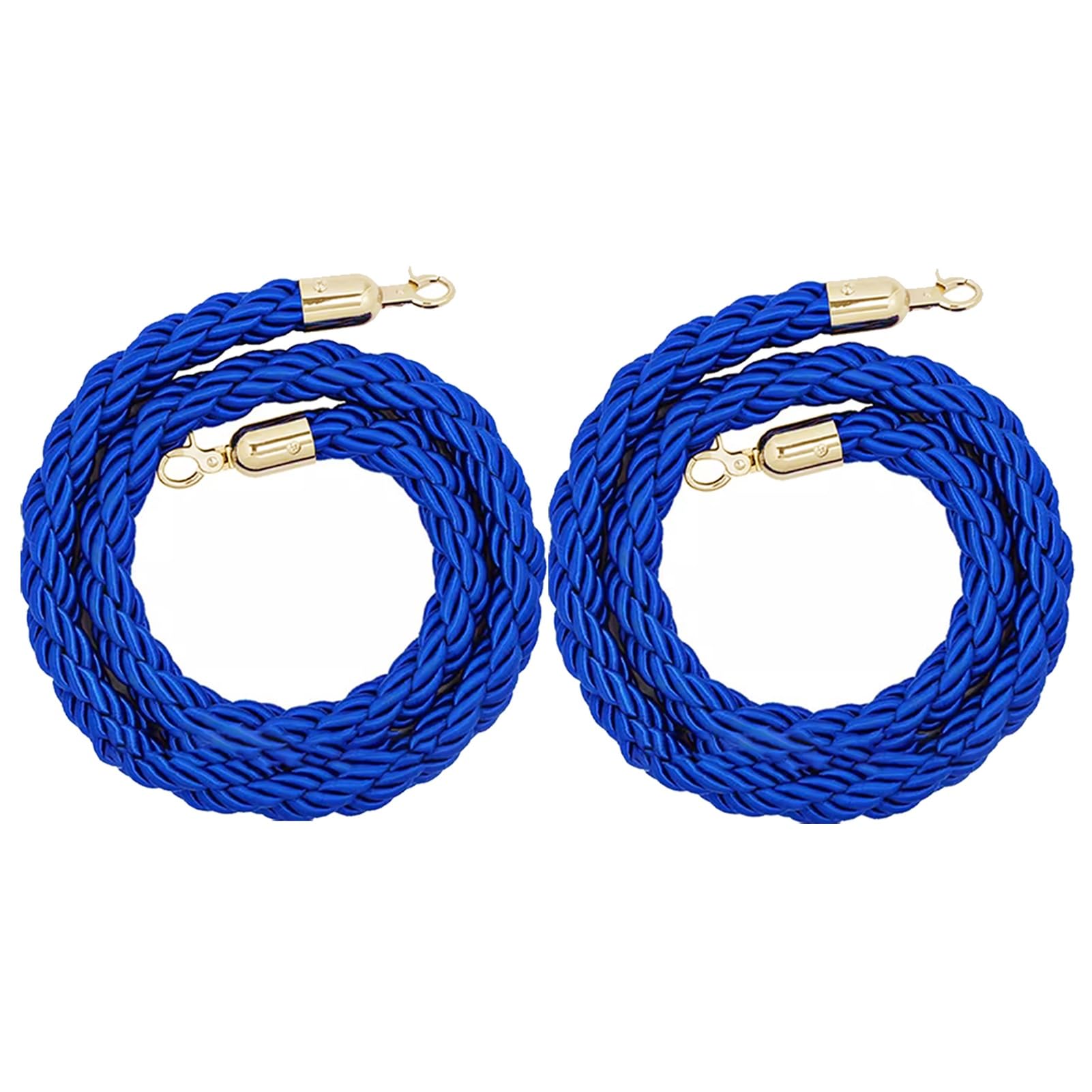 GDMDPTE Red White & Blue Braided Hemp Ropes - 2 Pack Crowd Control Barrier Ropes 0.6 to 3m Adjustable Length for Events Blue Carpet 1m/3.3ft Length