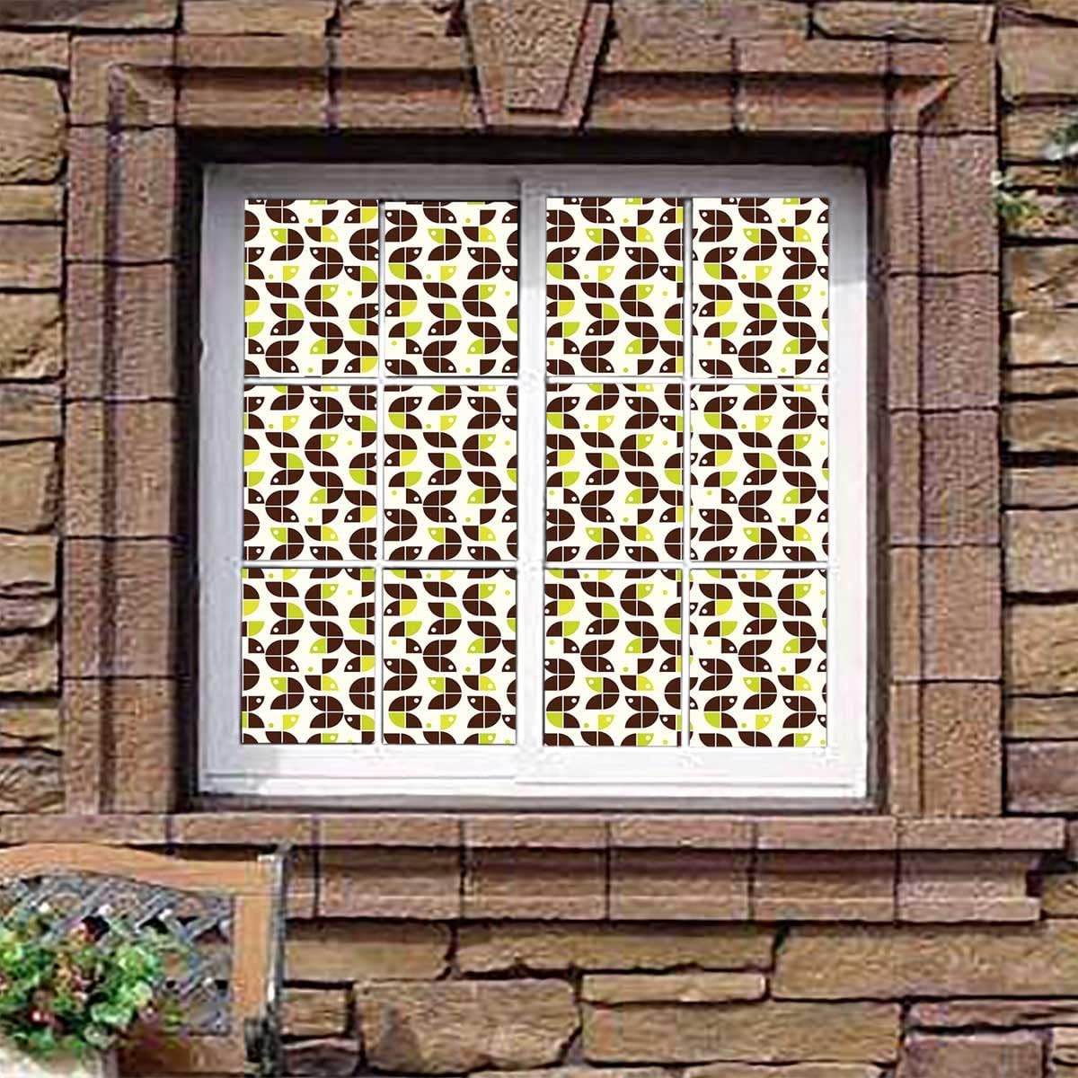 Window Tinting Film for Home Retro Surreal Forms Window Door Sticker Glass Film