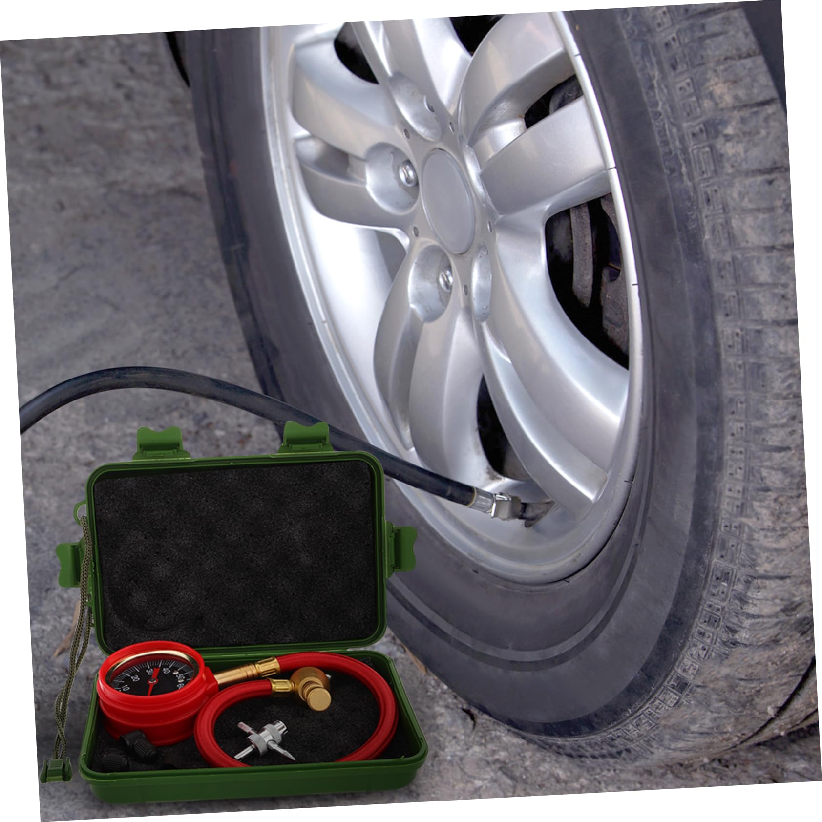 Anneome Manometro Meccanico Per Pneumatici Strumento Misurazione Della Pressione Dei Pneumatici Quadrante Monitor Della Pressione Dei Per Auto e Camion Realizzato in Ottone e Gomma