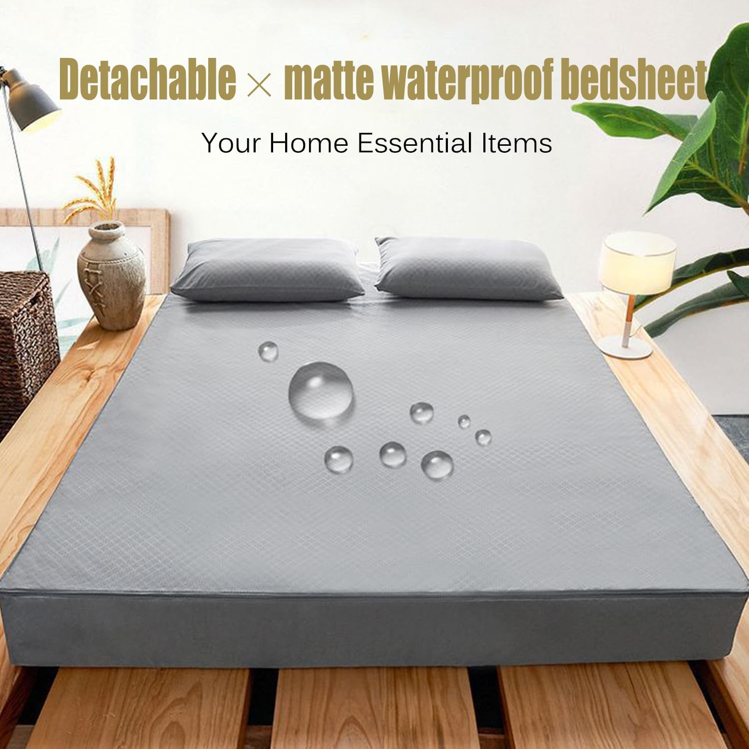 Queen Size Waterproof Zipper Mattress Protector Pad Bed Cover Breathable Mattress Cover 6-Sided Wrapped Fitted Sheet Dust Cover 10 Inch Deep Pocket,Rose Pink,59x79inch